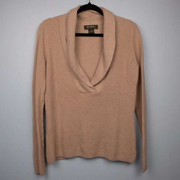 Eddie Bauer tan cowl neck angora blend sweater-M - Picture 1 of 4